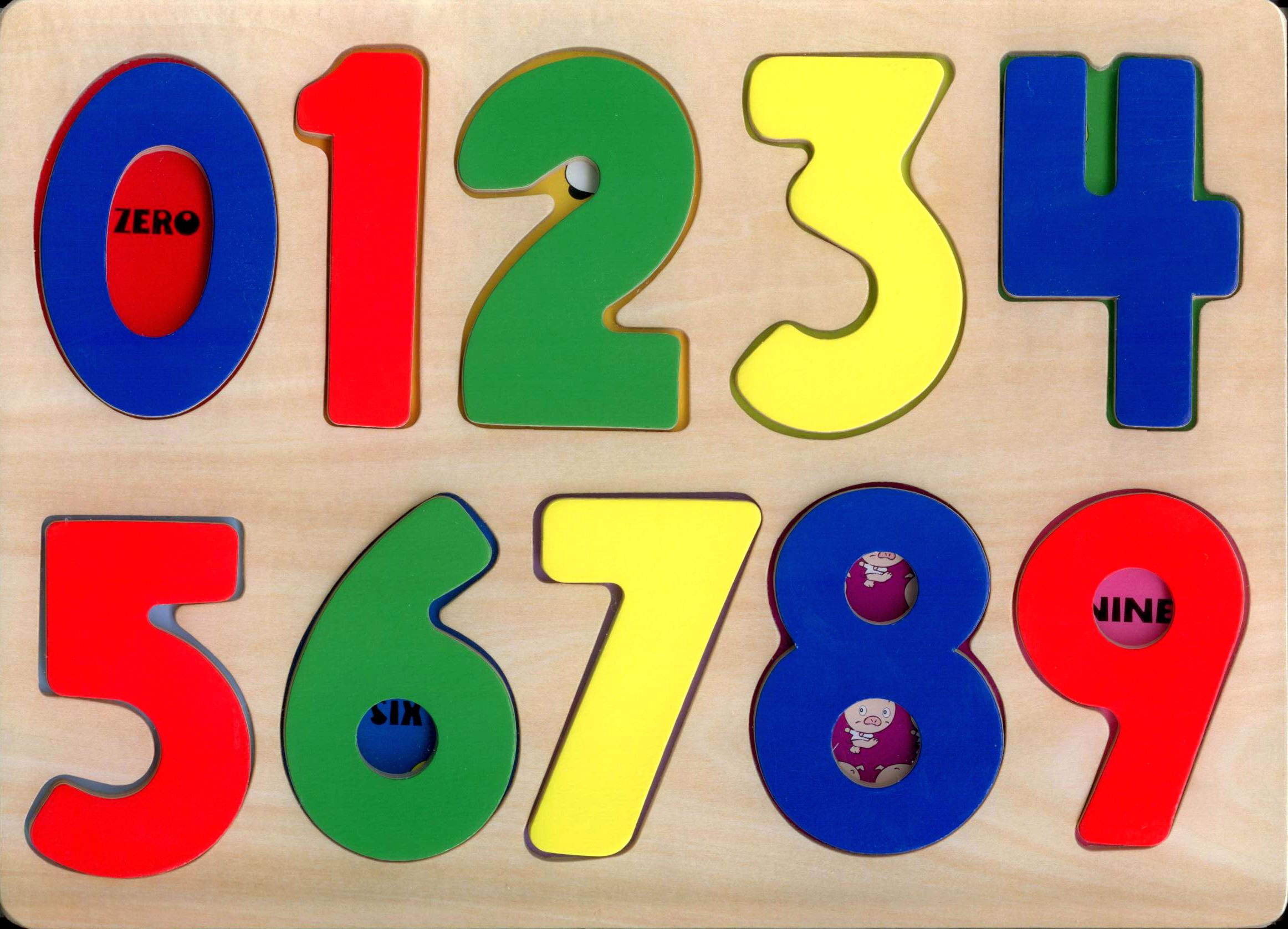 Wooden Jigsawpuzzle Playtray Numbers 0 9 Ebay